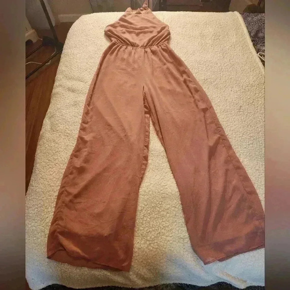 Charlotte Russe Blush/ mauve Elegant Halter Neck Jumpsuit, small - Picture 2 of 11